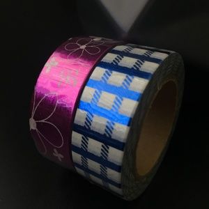 2 Metallic Masking Tapes - Planner Tape Blue Pink